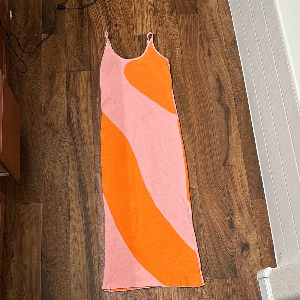 Pink and Orange Maxi Dress
